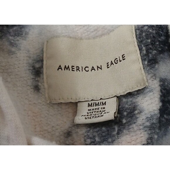 American Eagle Women’s M Tie Dye Hoodie Cropped White Gray Pink Yellow Y2K EUC - Picture 7 of 8